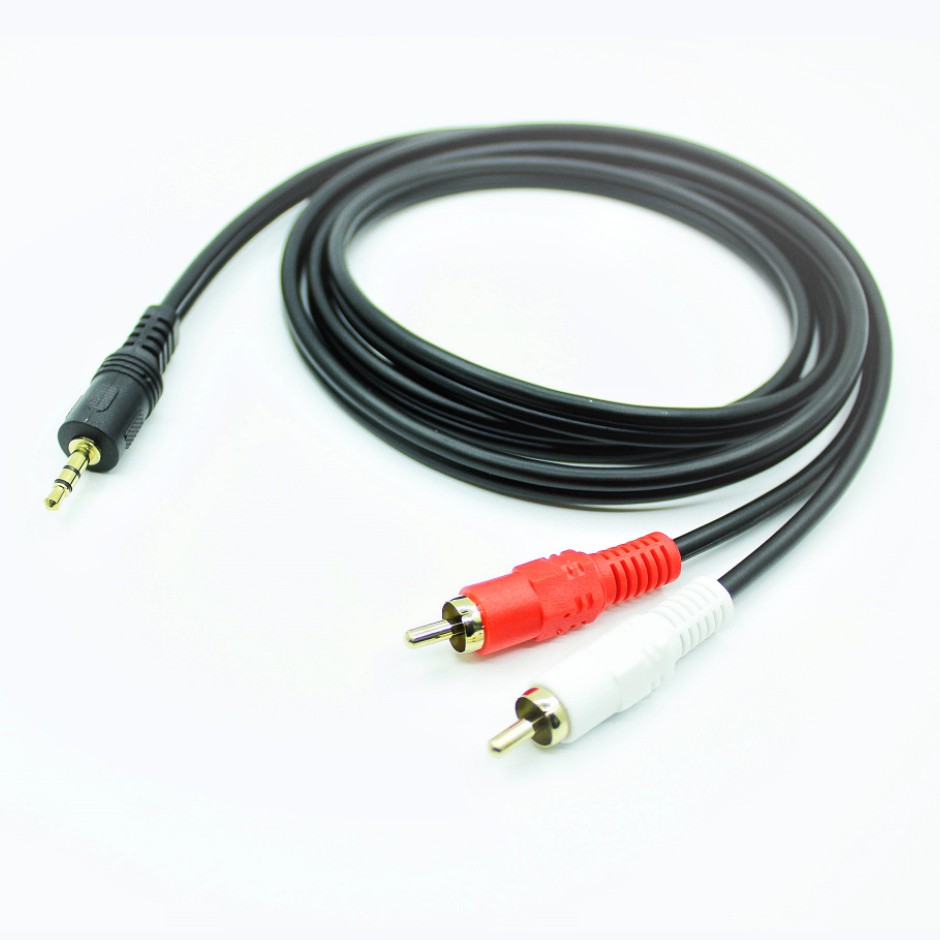 【1.5m/3m/5m/10m】3.5mm to 2 RCA audio cable, for phone, headphone, speaker black 3.5mm Jack stereo to