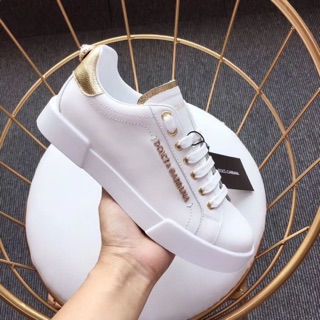 รองเท้าNew Dolce &amp; Gabbana nappa portofino in leather sneaker