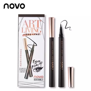 NOVO5188 NOVO  Black Fluent Eyeliner โนโว อายไลเนอร์ หัวพู่กัน สีดำสนิท หัวเรียกเล็กเขียนง่าย