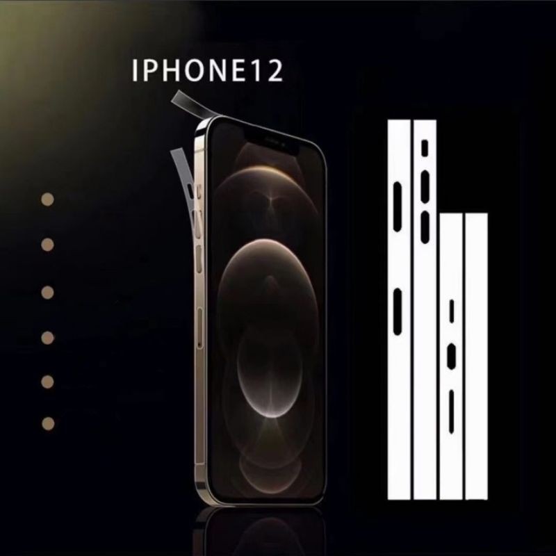 สำหรับ iPhone ฟิล์มกันรอย ขอบข้าง แบบใส TPU / ฟิมล์ขอบข้างไอโฟน เคฟล่า รุ่น 16 Pro Ma15 Pro Max 13/14 mini 12 รอบเครื่อง - ภาพย่อย 4