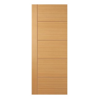 Interior door HDF DOOR METRO V-GROOVE 80X200CM TEAK Door frame Door window ประตูภายใน ประตูภายใน METRO ลีเนียร์ทีค แฟนตา