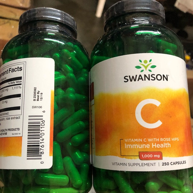Swanson vitamin c with rose hip 1000 mg 250 capsules