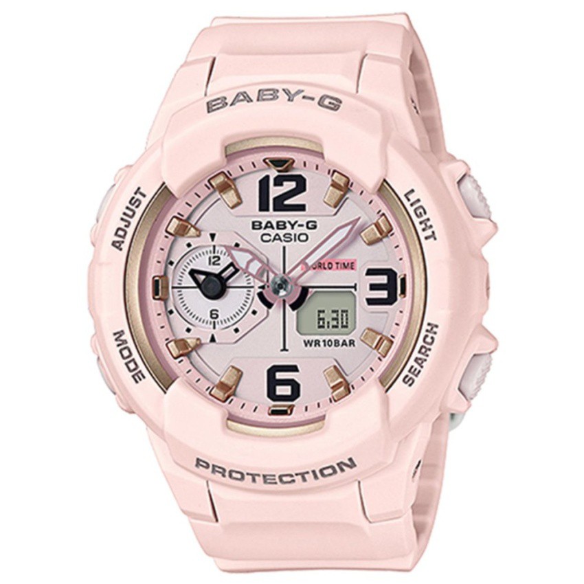 Casio Baby-G นาฬิกาข้อมือผู้หญิง สายเรซิ่น รุ่น BGA-230,BGA-230SC,BGA-230SC-4B - สีชมพูอ่อน