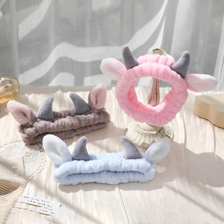 Korean Style Cute Horns Hair Band Ox Ears Face Wash Headband