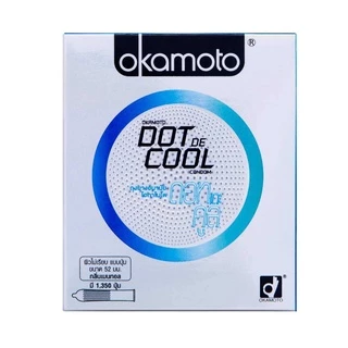 Okamoto Dot De Cool โอกาโมโต ดอท เดอ คูล [2 ชิ้น] ถุงยางอนามัย 52 ผิวไม่เรียบ สูตรเย็น