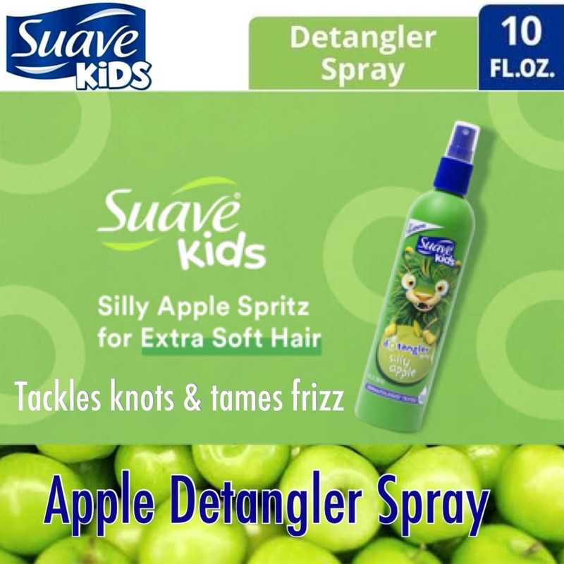 ของแท้ ส่งฟรีKerry Suave Kids Detangler Spray กลิ่น Silly Apple สเปรย์ป้องกันผมพันกัน จากอเมริกา ขนาด 10 ออนซ์