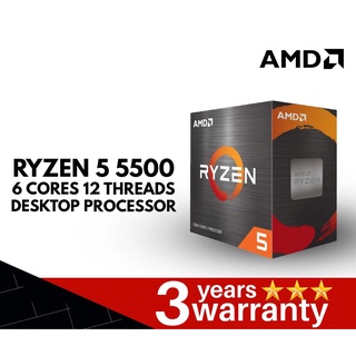 CPU (ซีพียู) AM4 AMD RYZEN 5 5500 3.6 GHz รับประกัน 3 - Y