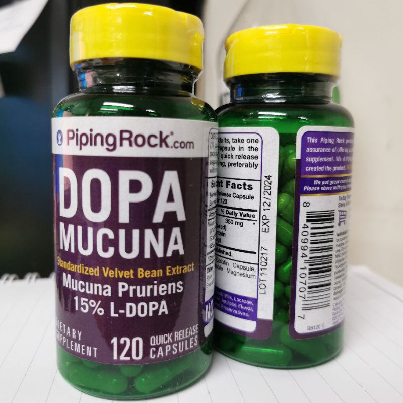 Piping Rock Dopa Mucuna Pruriens Standardized 350 mg 120 Capsules สาร