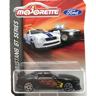 Majorette Ford Mustang GT - Fire Frame - Black Color /Wheels D5S /scale 1/64 (3 inches) Long Package