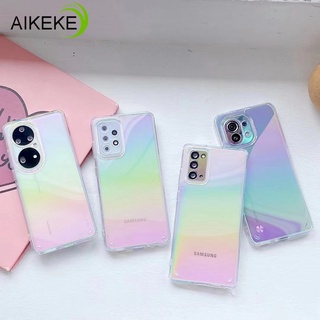 เคสโทรศัพท์มือถือแบบนิ่ม TPU ใส ไล่โทนสีรุ้ง คุณภาพสูง สําหรับ Huawei Mate 40 30 Pro P50 P40 Pro