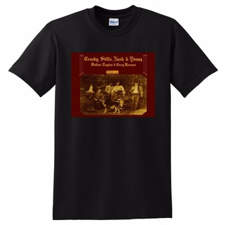 เสื้อยืดโอเวอร์ไซส์【Chic Tops】gildan เสื้อยืด ผ้าฝ้าย 100% พิมพ์ลาย Crosby Stills Nash สําหรับผู้ชายS-3XL