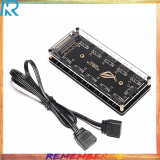 [Rem]10 พอร์ต Rgb พัดลม Hub Pc Desktop Sata Power 5V 3PIN Argb Extension Splitter ขยายพลังงานสําหรับคอมพิวเตอร์