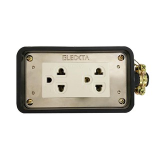 บล็อคยางพร้อมปลั๊กกราวด์คู่ 2x4 ELECKTA V-092 RUBBER SOCKET BOX WITH GROUND ELECKTA V-092 2X4