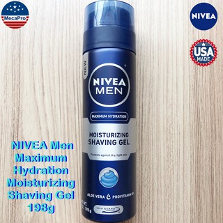 NIVEA® Men Maximum Hydration Moisturizing Shaving Gel 198g นีเวีย เจลโกนหนวด สูตรให้ความชุ่มชื้น Provitamin B5