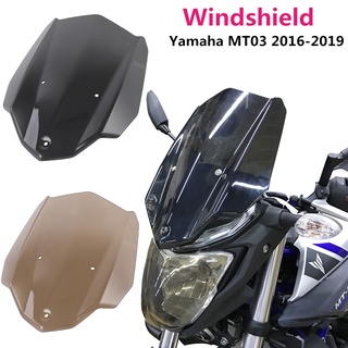 Moto Sport Touring Racing Windshield Windscreen Wind Deflector with Bracket for Yamaha MT 03 MT-03 MT03 2016 2017 2018 2