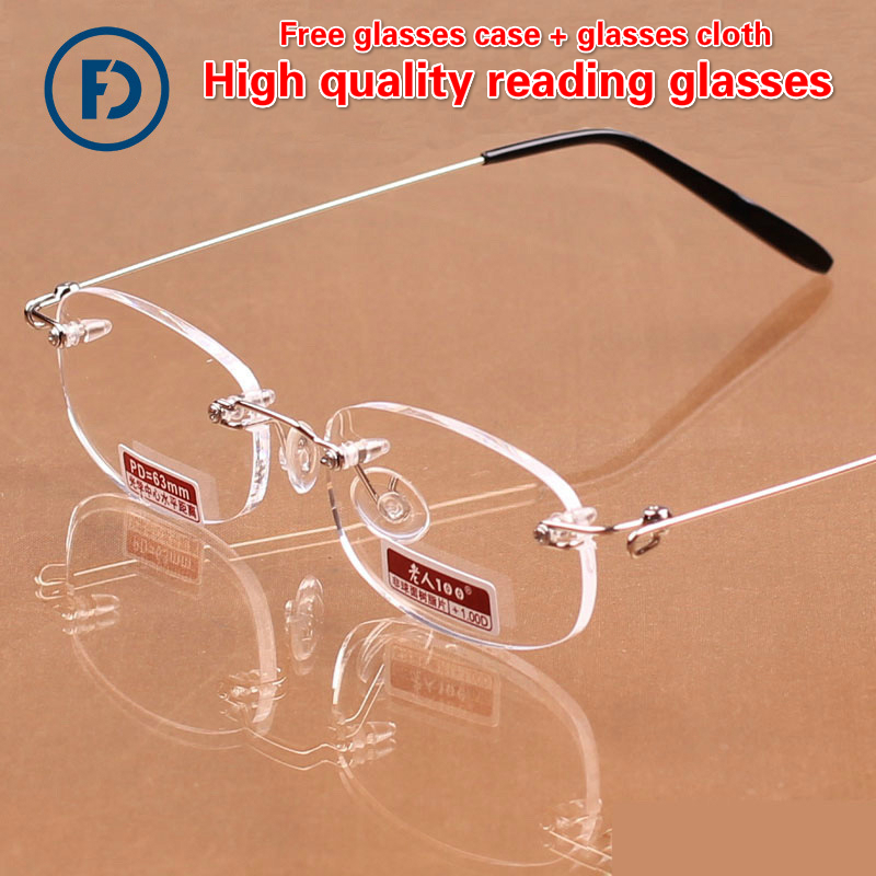 แว่นตาอ่านหนังสือคุณภาพสูงน้ำหนักเบาหน่วยความจำ Frameless แว่นตาอ่านหนังสือแฟชั่นสำหรับผู้ชายและผู้หญิง แว่นสายตายาว ผช