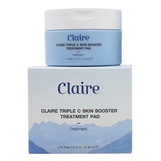 Claire Triple C Skin Booster Treatment Pad แคลร์ ซีรั่มแผ่น [60 แผ่น - 120 ml.] [แบบกระปุก]