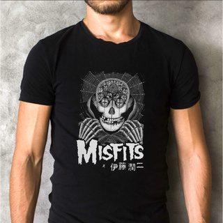 เสื้อยืด พิมพ์ลายการ์ตูนสยองขวัญ Misfits X Junji Ito Skull สไตล์คลาสสิก คุณภาพสูงSize S-5XL