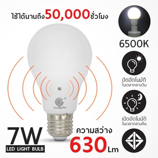 หลอดไฟ หลอดไฟ 7W LED หลอดไฟไร้สาย หลอดไฟอัจฉริยะ หลอดไฟเซ็นเซอร์ เปิดปิดอัตโนมัติ IWACHI LED Light Bulbs Superlight