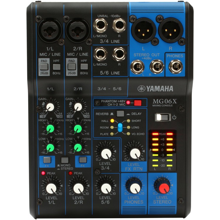MIXER YAMAHA MG06Xมิกเซอร์ 6-Channel Mixing Console