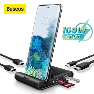 Baseus ฮับ USB C เป็น USB 3.0 HDMI สําหรับ Samsung Galaxy S20 Note 20 Huawei P40 Mate 30