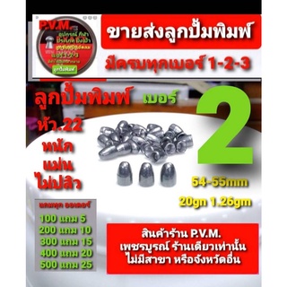 ลูกเบอร์2 อุปกรณ์ฝึกซ้อมกีฬา ขนาด 5.55 มม หัว.22 หนัก 21gn(สำหรับลำเหล็ก) หนัก แม่น คัดสวยทุกลูก