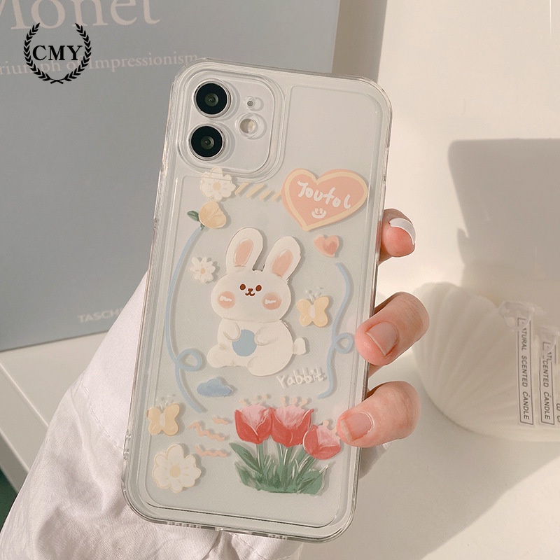 เคสมือถือ ลายการ์ตูนกระต่าย สำหรับ iPhone 11 Pro Max X Xr Xs Max 7 8 Plus Se 2020 12 pro max 12 mini 13 pro max 13 mini