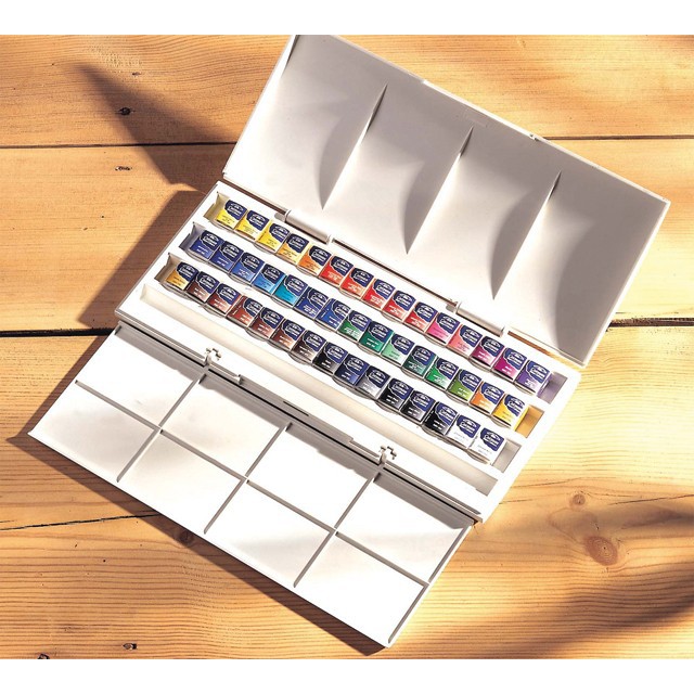 (พรีออเดอร์ 7-10 วัน)ชุดสีคอทแมน 45สี Cotman Water Colours Half Pan Studio Set - 45 Half Pans กล่องสีน้ำเงิน