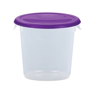 Food Storage 4 QT แบบใสฝาสีม่วง ถังพลาสติก Food Storage 4 QT Clear Purple Lid