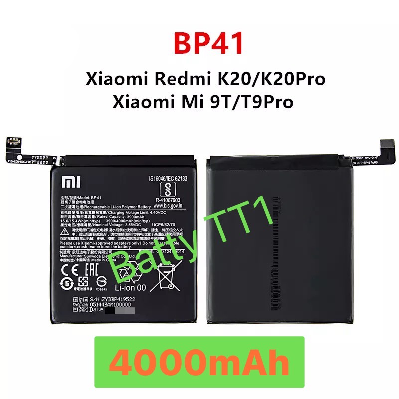 แบตเตอรี่ Xiaomi Redmi K20 / K20 Pro / Mi 9T / Mi 9 T Pro BP41 4000mAh ประกัน 3 เดือน