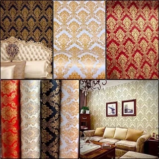 💥✨ วอลเปเปอร์ ลายไทย เกรด AAA ชนิดกาวในตัว ขนาด 60*9.5-10เมตร ราคา 650฿