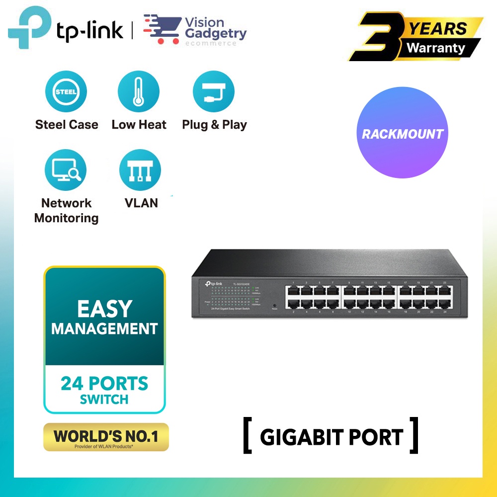 Tp-link TL-SG1024DE TL-SG1016DE 24/16 พอร์ต Gigabit 10/100/1000Mbps เดสก์ท็อปเครือข่าย Ethernet LAN 