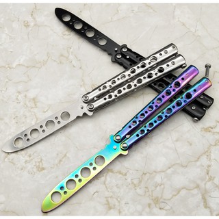 แหล่งขายและราคามีดควง มีดซ้อม Ballisong ไม่มีคมสำหรับการฝึกควง (Butterfly Knife Trainer) แบบ3 มีสินค้าพร้อมส่งอาจถูกใจคุณ