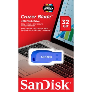 SanDisk Flash Drive CRUZER BLADE 32GB Black USB2.0 (SDCZ50C_032G_B35BE) Memory แฟลชไดร์ฟ แซนดิส ประกัน Synnex 5ปี