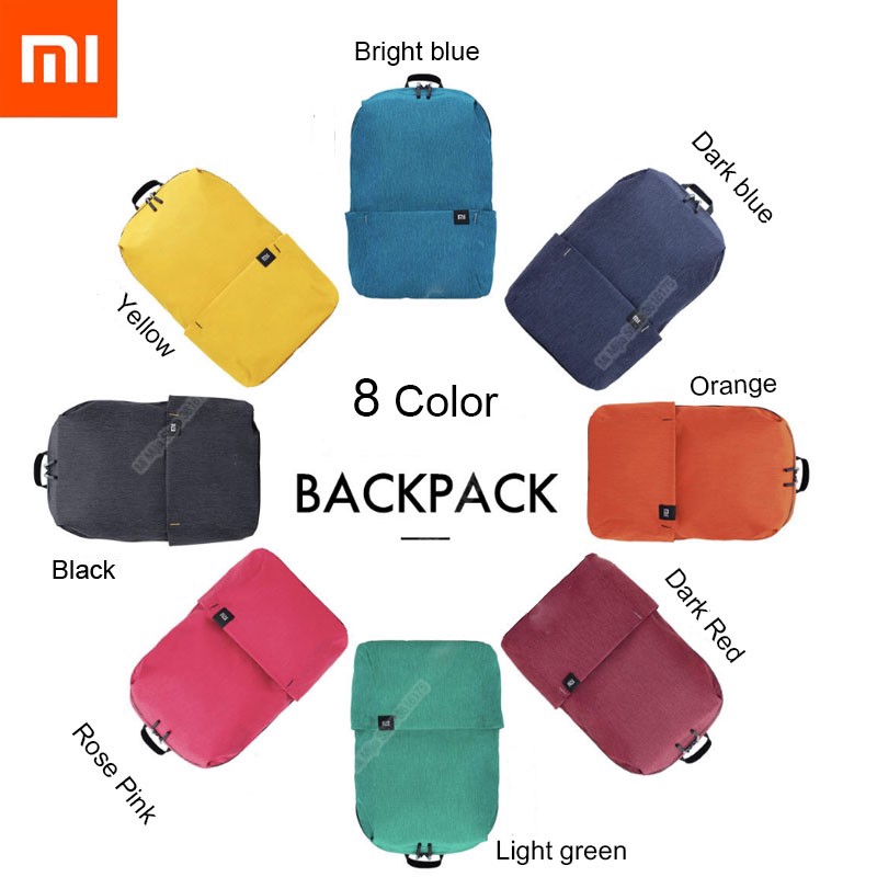 Xiaomi Mi กระเป๋าเป้สะพายหลัง กระเป๋าสะพายไหล่ ขนาดเล็ก 10 ลิตร 8 สี 165 กรัม สําหรับผู้ชาย ผู้หญิง