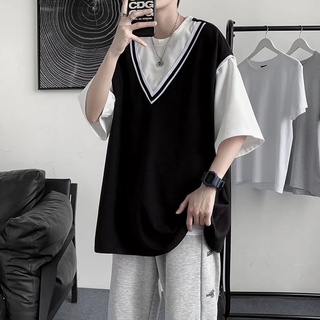 🔥พร้อมส่ง🔥เสื้อยืดเกาหลี oversize แขนสั้นคอกลม ทรงหลวม แฟชั่นฤดูร้อนเสื้อคู่ ชาย หญิง เนื้อผ้านุ่มใส่สบาย M-2XL