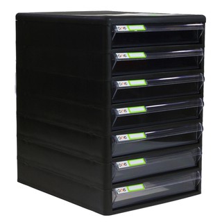 ตู้เอกสาร 7 ชั้น สีดำ-ใส ONE/Black-clear 7-layer file cabinet ONE