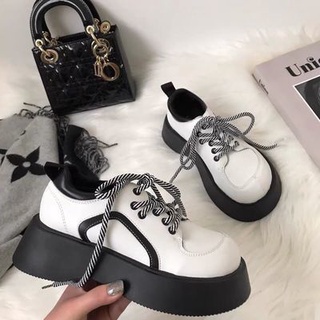รองเท้าส้นหนา 👞รองเท้าแมรี่แจน สไตล์เกาหลี สําหรับผู้หญิง👑JK ส้นหนา รองเท้าหนังขนาดเล็ก