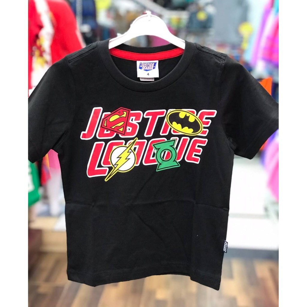 เสื้อเด็ก Justice league สกรีนลาย ลิขสิทธฺ์แท้ Justice league อายุ 4-11 ขวบ
