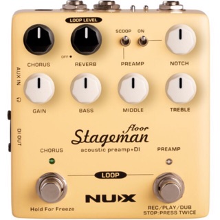 NUX Stageman Floor Pre-Amp &amp; DI เอฟเฟคกีตาร์โปร่ง