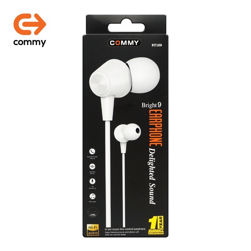 หูฟัง Commy รุ่น Bright 9 แจ็ค 3.5MM ประกันศูนย์ commy