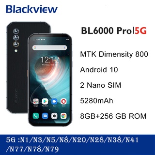 Blackview BL6000 Pro 5G Phone 8GB RAM 256GB ROM IP68 Waterproof 48MP Triple Camera 6.36 Inch FHD 5G Mobile Phone