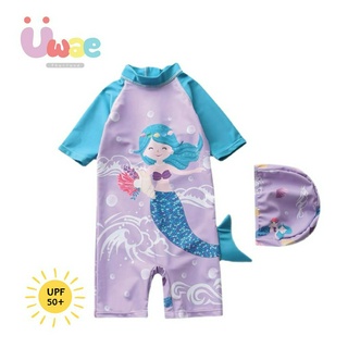 Uwae ชุดว่ายน้ำเด็ก ชุดว่ายน้ำเด็กหญิงกันยูวี Pastel Mermaid รุ่น UV326