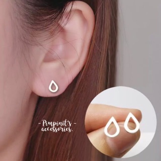 📬 พร้อมส่ง : 💧 ต่างหูสไตล์มินิมอลลายหยดน้ำ | Waterdrop Minimalist Stud Earring.