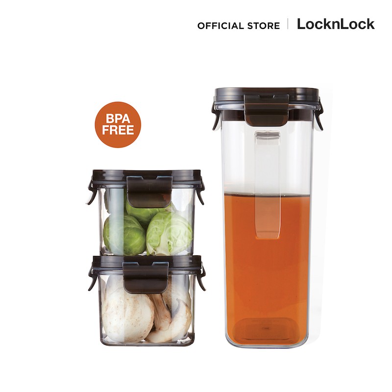 LocknLock เซตกล่องถนอมอาหารและเหยือกน้ำ 3 ชิ้น Bisfree Modular รุ่น LBF402S3