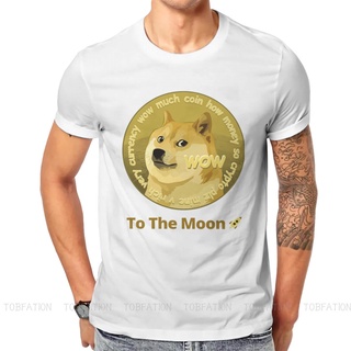เสื้อยืดคอกลมพิมพ์ลาย Dogecoin To The Moon คุณภาพสูงสไตล์คลาสสิกสําหรับผู้ชาย