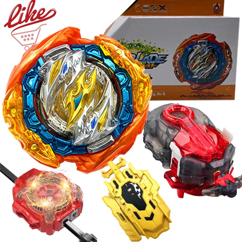 Laike Beyblade เดี่ยว Beyblade Burst B181 Cyclone Ragnaruk พร้อม DB B184 LR Launcher Beylauncher Bey