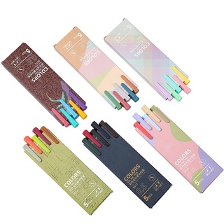 Morandi ปากกาหมึกเจล สีมาการอง หลากสี เครื่องเขียน สําหรับโรงเรียน สํานักงาน ของขวัญ 5 ชิ้น ต่อชุด