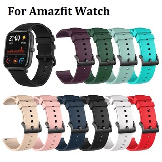 สาย Amazfit Bip 3 , สายนาฬิกา Amazfit Bip 3 pro สายนาฬิกาข้อมือซิลิโคนสําหรับ Amazfit GTS 2 Strap Amazfit GTS 2e,Amazfit GTS 2 mini,Amazfit bip u,bip S,pop pro,Garmin forerunner 245,Garmin venu sq Soft Silicone Watchband Watch Accessories