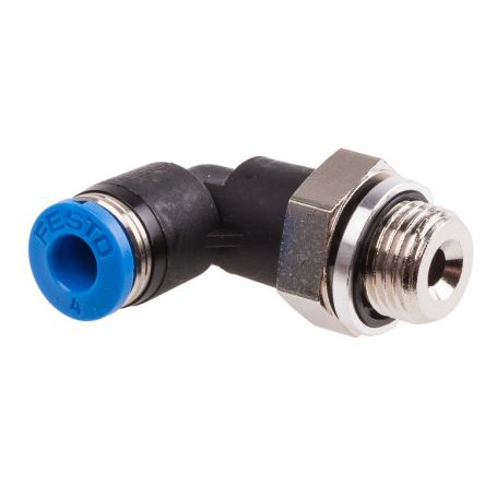 Festo เกลียวต่อหลอด ข้องอนิวเมติก G 1/8 to Push In 4 mm, QS Series, 14 bar (QSL-G1/8-4)